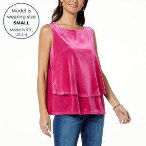DG2 by Diane Gilman Corduroy Knit Easy Tank size 1X hot pink NWT